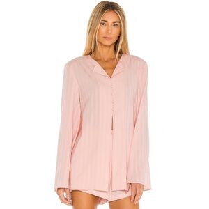 Revolve L’Academie Loose Pajama Top in Blush Pink Womens Size Large